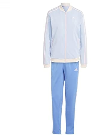 adidas Damen Essentials 3-Stripes Track Suit, Blue Fusion/Clear Pink/Wonder Quartz/Blue Dawn, S