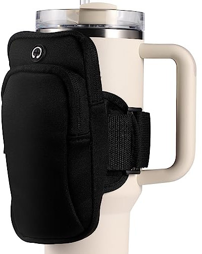 Gym Water Bottle Pouch, Double Layer Water Bottle Holder Water Bottle Sleeve Bag for Cards Keys Wallet Running Phone Holder Gym Phone Bag for Men Women Running Sports Bike