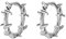 Rodio Su Argento Sterling Contorto Spina Branch Barb Filo a Cerchio Cerchietto Unisex Orecchini