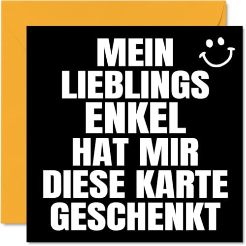 Stuff4 Lustige Geburtstagskarten für Oma Opa Männer Frauen - Mein Lieblings - Glückwunschkarte zum Geburtstag für Oma Opa Großeltern vom Enkel 145 mm x 145 mm Witzige Humor-Bday-Grußkarten
