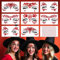 Face Gems Adhesive Glitter Jewel Tattoo Sticker Festival Gems Rave Party Body Make Up (9 PCS RED-C)