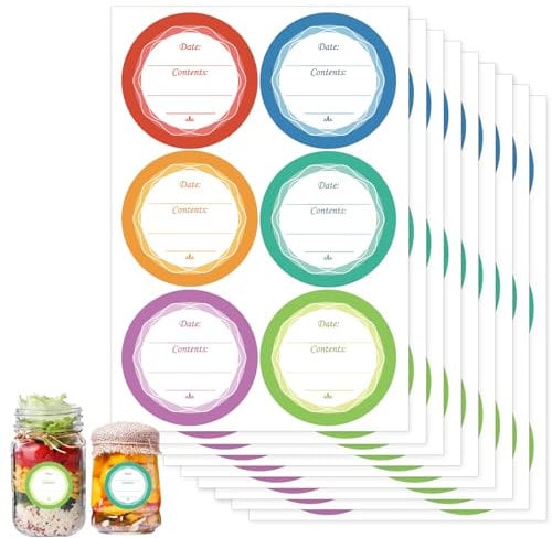 30 Pcs Colorful Frozen Food Stickers, Circular Removable Freezer Labels, Reminder Food Storage Stickers, Self Adhesive Easy to Write Surface Labels for Kitchen Food Bottle Jams Containers