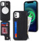 SailorTech iPhone 11 Etui mit Kartenhalter, iPhone 11 Hülle mit Reißverschluss Kartenfach Geldbörse für iPhone 11 Handyhülle Lederhülle - Schwarz