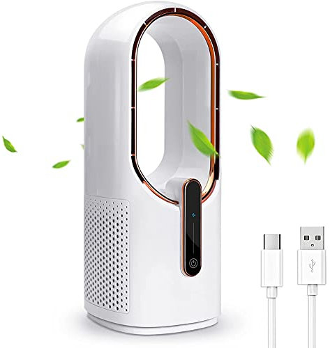 Sujhyrty Ventilatore da scrivania, ventilatore pale, ventilatore da tavolo USB da 30 cm, con controllo touch, 3 velocità di raffreddamento, ventilatore personale per camera da letto e ufficio