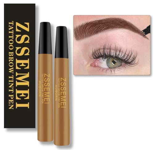 Wasserfester Augenbrauenstift – Upgrade Microblading Tattoo Brauenstift, Natürlich Aussehende Augenbrauen Mühelos, Eye Brown Make-up, Hält Den Ganzen Tag über (Auburn - 2 PCS)