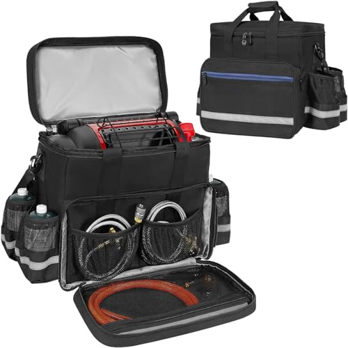 ORKELS Sac de transport pour chauffage au propane compatible avec Mr. Heater MH18B et Big Buddy, étui de transport portable avec plusieurs poches et fond antidérapant pour camping, voyage, pêche sur