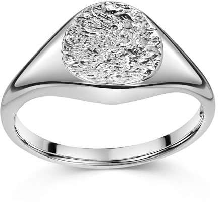 Materia Damenring Silber 925 Kreis gehämmert SR-177-56