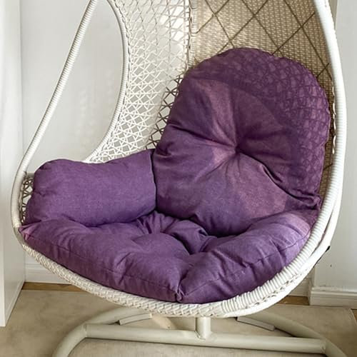 RUYICZB Hängesessel Kissen, Ersatzpolster Für Hängesessel, Polster Hängekorb Schaukel Korb Rückenkissen, Auflage Für Polyrattan/Rattan Hängeschaukel, Gartenstuhl-Kissen Hängestuhl Sitzkissen,Lila