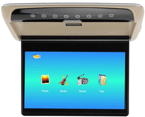 Car Overhead Player, IPS Screen 1080P HD Vehicle Flip Down Overhead Screen 11.6 Inch Car Roof Mount Monitor USB Input, 170 Deg Rear Entertainment for Business RV SUV (Beige)