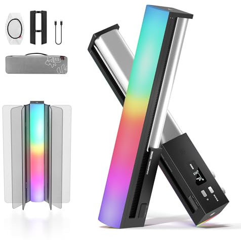 ZHIYUN CINEPEER C100 100W RGB Lichtstab, APP-Steuerung Videoleuchte Handgehalten 2700K-6500K CRI 95+ TLCI 98+ Kontinuierliche Ausgabe Beleuchtung für 6 * 4500 mAh Photography 14.3 Stick Light