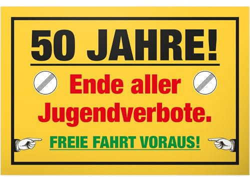 DankeDir! Ende Jugendverbote - Kunststoff Schild 30 x 20 cm - Männer & Frauen Geschenk 50 Jahre 50er 50. Geburtstag Geburtstagsgeschenk - Partydeko Geburtstagsdeko Geschenkidee Geburtstagskarte