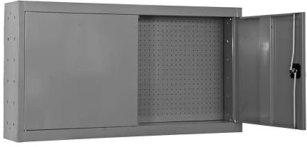 Simon Rack Werkzeugschrank, Werkzeugkasten aus Metall, 650 x 900 x 275 mm, inkl. Schlüssel, 1 Regal, grau - Cabinet Tool
