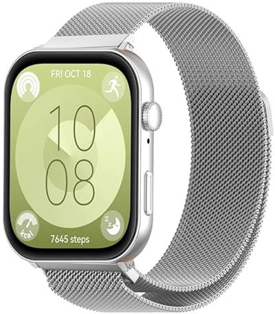 SOLOLUP Magnet Milanese Armbänder für Huawei Watch Fit 4/3 Armband,Magnetisch Edelstahl Metall Mesh Band Ersatzarmband Magnetverschluss Armband für Huawei Fit 4/3 Uhrenarmband für Damen Herren