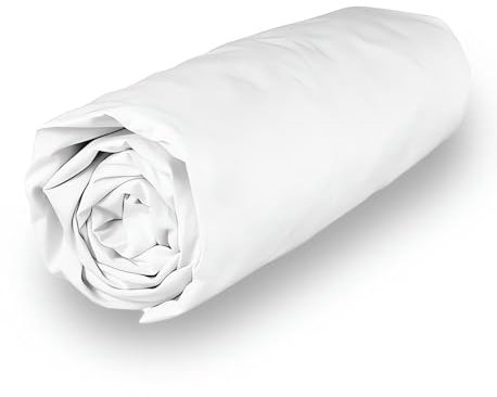 Soleil d'ocre, Drap Housse en Polycoton 140x190 cm Percale Blanc