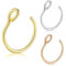 Yamobi Lot de 3 faux piercings de nez - 8 mm - En acier inoxydable - Sans perçage - Pour homme et femme - Or, or rose et acier