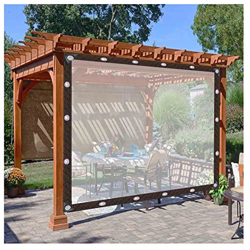 Rideaux d'extérieur imperméables avec œillets, panneaux latéraux en PVC, couverture d'auvent pour jardin, terrasse, porche, couleur claire personnalisable, 4 x 1,8 m