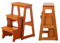3-stufen-hockerstuhl Aus Holz Für Erwachsene, Solide Tragbare Klappleiter – Umwandelbarer Tritthocker-präsentationsständer Für Büro, Zuhause, Küche Und Außenbereich(Size:64cm(25.2),Color:Walnuss)