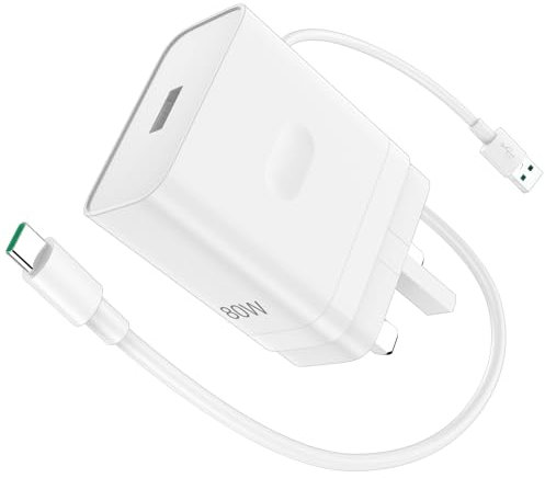 80W Super vooc Charger for Oppo, ACAGET USB C Fast Charging Cable 3.3FT/6A, Vooc Plug and Lead Power Adapter USB Wall Charger UK for OPPO Find X8 X5 Pro X3 Neo X2 Reno 13 12 Pro 8 12 F 11 10