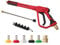 Gevvnss 4000 PSI High Pressure Washer Long Gun with Replacement Extension Wand,Jet Wash Gun with 5 Nozzles and Lance,M22 14mm Fitting,for Car Washing Garden Watering,Red