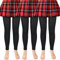 ouhos Lot de 3 collants de ballet pour fille - Sans pieds - Opaques - Blanc et noir - Très résistants - Pour enfants - Taille 100-170, Noir , 8-10 ans