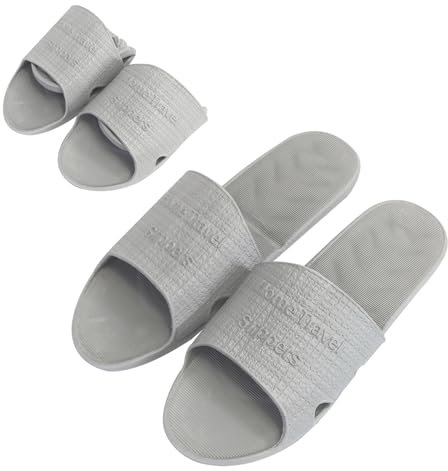 Ciabatte da Viaggio,Portatile Pantofole Hotel Sandali Pieghevoli Asciugatura Rapida Antiscivolo Doccia Pantofole (Grigio, Sistema Taglie Calzature EU, Adulto, Uomo, Numero (range), Media, 40, 44)
