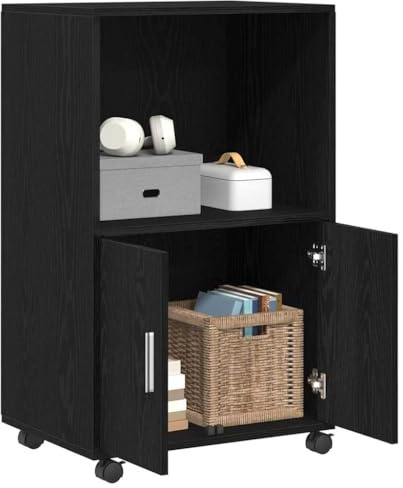 vidaXL Schrank Schwarz Eichen-Optik 55 x 40 x 82 cm | Bietet viel Platz für die Aufbewahrung von Gegenständen, Optimiert den Platz in engen Bereichen,