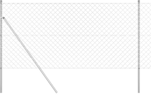 vidaXL Maschendrahtzaun mit 13 Pfosten 1,2x25m Stahl verzinkt