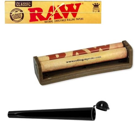 raupir Set RAW Drehmaschine Zigarettenpapier Papers King Size Slim Tube Hülle