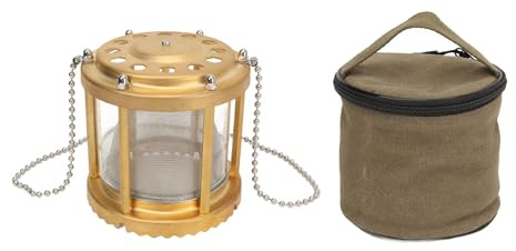 Baxnore Chauffage à gaz de camping chauffage de poêle de tente portable en laiton en acier inoxydable verre rapide chauffage efficace conception hexagonale pour la randonnée de cam