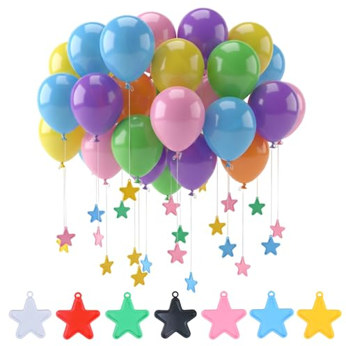 40 PièCes Poids Ballon Helium Forme éToile Plastique Poid De Ballon Pour Anniversaires, Mariages, Baby Showers Et éVéNements D'Entreprise 8 Couleurs