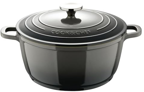 Bergner EXCALIBUR Cacerola de Ø24cm y 4,4L con tapa en Aluminio fundido en color Gris