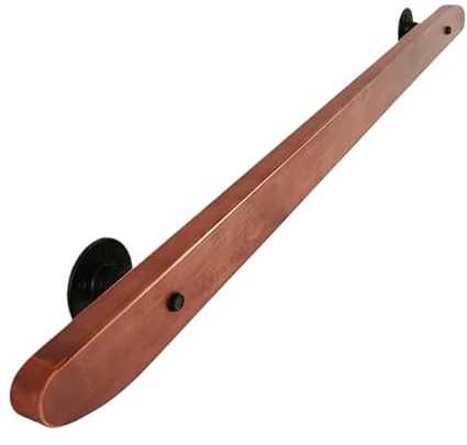 handlauf treppe Rutschfeste Treppenhandläufe aus Holz for den Innenbereich, Retro-rustikales Treppengeländer zur Wandmontage edelstahl(50cm)