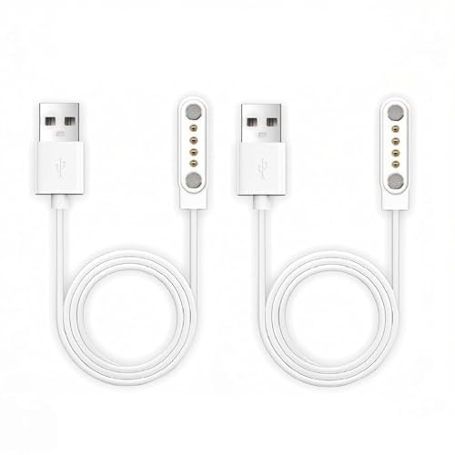 LifgWas Smartwatch Cable de carga universal para niños, cable de carga inteligente, cargador USB magnético con conector de 4 pines, distancia entre polos de 2,54 mm, seguro y fiable, para relojes