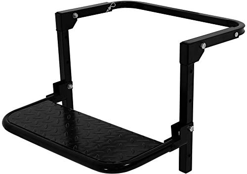 Ejoyous Adjustable Wheel Step, Full Metal Car Wheel Step Ladder with 4 Level Height Adjustment 150kg Capacity Non Slip Platform Folding Design for SUV Truck Van Roof Access