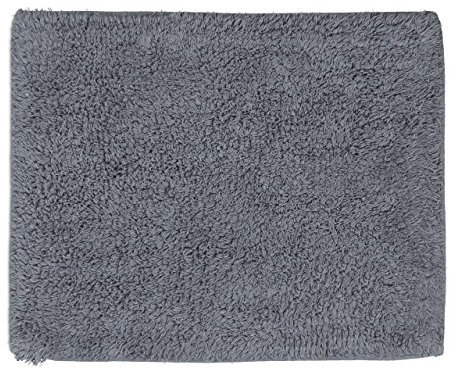 Relaxdays Badteppich 40 x 50 cm, Badematte waschbar, Badvorleger für Fußbodenheizung, grau