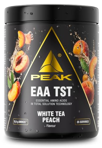 PEAK EAA - TS-Technology - 500g Geschmack White Tea Peach I Pulver I alle essentiellen Aminosäuren I Muskelaufbau I schnell resorbierbar I vegan I B - Vitamine