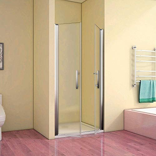 Duschabtrennung 90x195cm Nischentür Duschtür 6mm NANO Sicherheisklarglas Milchglas