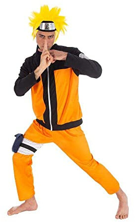 Chaks - Naruto Kostüm Herren 5-teilig, Oberteil, Hose & Accessoires, Anime Outfit für Karneval, Comic Con & Cosplay