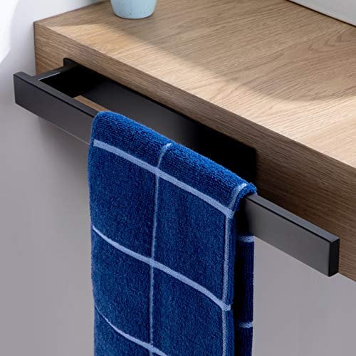 ZUNTO Bagno Portasciugamani - Porta Salviette Autoadesivo Porta Asciugamano in Acciaio Inox 39CM, Nero Opaco