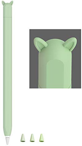 Funda de silicona para Apple Pencil 2ª generación y funda protectora de plumín compatible con iPad Pro 11 de 12,9, color verde