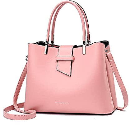 PORRASSO Mode Handtasche Damen Henkeltasche Schultertasche Frauen Umhängetasche PU Leder Beuteltasche Top Griff Taschen Rosa