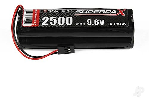 Radient NiMH 9.6V 2500mAh AA Square Tx Transmitter Battery Pack w/JR Plug
