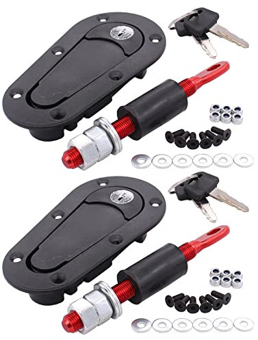 HouYeen Kit di bloccaggio universale per cofano a sgancio rapido, colore nero