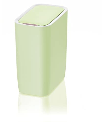 AMARE Automatischer Sensor Kosmetikeimer, Mülleimer mit 9 L Volumen, oval in Mintgrün, 30,5 x 25 x 15,5 cm