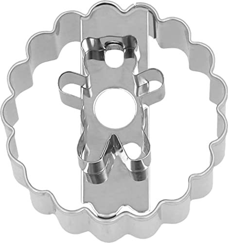 Birkmann, Ausstechform Linzer, Teddy, 5cm, Edelstahl, einzigartiges Motiv, für Kekse mit eingeprägtem Muster