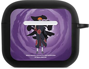 DeinDesign Hülle mit Karabiner kompatibel mit Apple AirPods (3.Generation) Case schwarz Schutzhülle mit Schlüsselanhänger Pain Naruto Shippuden Fanartikel