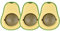 BEE&FLOWER Set di 3 giocattoli a forma di Avocado con palline commestibili di erba gatta, palline commestibili per gatti, giocattolo commestibile, per la cura dei denti del gatto