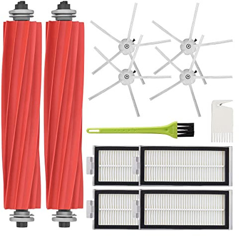 DrRobor Ersatzteile Zubehör für Roborock Q7 / Q7Max / Q7 Max Plus/ Q7 Max+ mit Hauptbürste, HEPA Filter und Seitenbürste