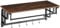 tectake Wandgarderobe mit Ablage aus Holz, Wandregal mit 5 abnehmbaren Haken und Hängestange, Industrial Design, 66 x 30 x 27 cm, schwarzes Metallgestell (Industrial dunkelbraun)