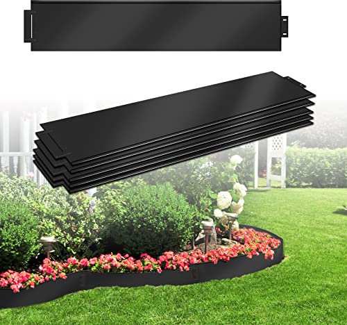 LARS360 Bordure de pelouse en métal galvanisé - Bordure de tonte - En métal - Bordure de parterre - Noir - Disposition épissure (30 m, 100 x 15 cm)